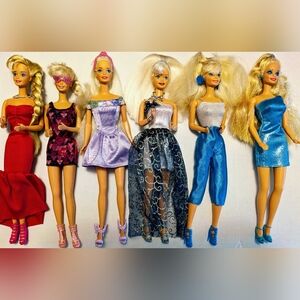 Lot of 6 Redressed Vintage Barbie Dolls